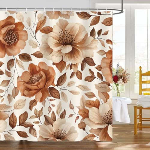 Dazzlewall Duschvorhang Herbst Blumen 180x180cm, Vintage Braun Boho Pflanze Blumen Botanik Duschvorhänge, Wasserdicht Anti-Schimmel Bad Vorhäng für Badzimmer mit 12 Haken Dazzlewall Duschvorhang Herbst Blumen 180x180cm, Vintage Braun Boho Pflanze Blumen Botanik Duschvorhänge, Wasserdicht Anti-Schimmel Bad Vorhäng für Badzimmer mit 12 Haken von Dazzlewall