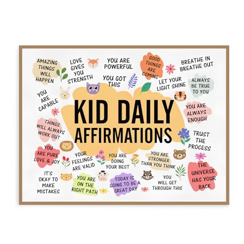 Dazzlewall Kind Tägliche Bestätigungen Wandbilder, Motivations Zitate Leinwand Bilder für Kinderzimmer Schlafzimmer Deko 30×40 cm Ungerahmt Dazzlewall Kind Tägliche Bestätigungen Wandbilder, Motivations Zitate Leinwand Bilder für Kinderzimmer Schlafzimmer Deko 30×40 cm Ungerahmt von Dazzlewall