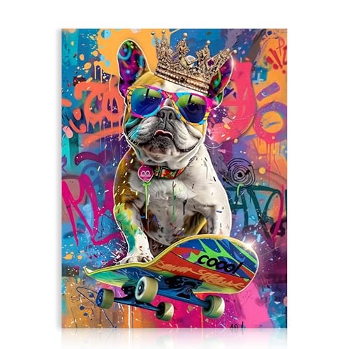 Dazzlewall Lustiger Hund Graffiti Bild, Funky Hund auf Skateboard Buntes Tierbild Druck für Schlafzimmer Kinderzimmer Deko 12x16 Zoll Ungerahmt Dazzlewall Lustiger Hund Graffiti Bild, Funky Hund auf Skateboard Buntes Tierbild Druck für Schlafzimmer Kinderzimmer Deko 12x16 Zoll Ungerahmt von Dazzlewall