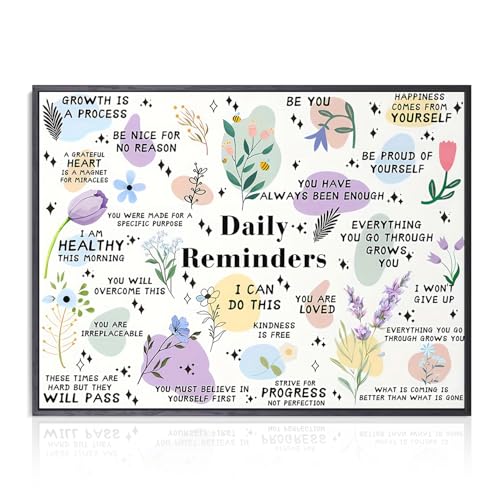 Dazzlewall Motivierende Tägliche Erinnerung Wandbilder Positive Affirmationen Drucke, Inspirierende Zitate Leinwand Bilder für Klassenzimmer Büro Deko 12x16 in Ungerahmt von Dazzlewall