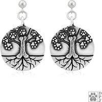 Hundmemorial Geschenk, Sterling Silber Baum Des Lebens Ohrringe von DazzlingPawsJewelry
