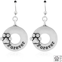Paw Print Sympathy Geschenk, Sterling Silber Für Immer Ohrringe von DazzlingPawsJewelry