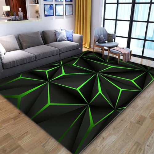 Dazzluxe 3D-Teppich Mit Optischer Täuschung, Vortex-Illusions-Bodenmatte, Moderner, Abstrakter, Rutschfester 3D-Teppich Für Türeingang, Badezimmer, Treppen, Spielzimmer, Wohnzimmer,D,140 * 200cm von Dazzluxe