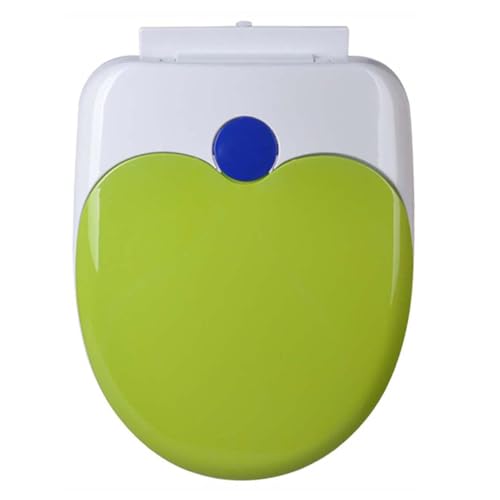 Dazzluxe Farbiger Toilettensitz Mit Integriertem Töpfchen Trainingssitz, Ergonomischer Toilettendeckel Mit Absenkautomatik, Platzsparender Toilettensitz Für Kleinkinder,Grün,Oval von Dazzluxe