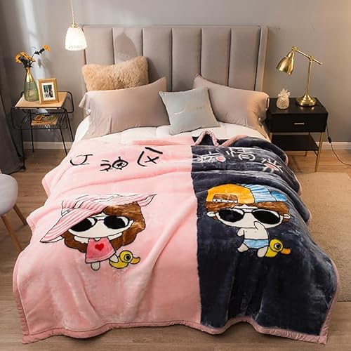 Dazzluxe Fleecedecke Queen Size 180 x 220 cm, Schwere Koreanische Nerz Plüschdecken, 2-Lagige Wendbare Bedruckte Weiche Mikrofaser-Überwurfdecken Für Herbst Und Winter Dazzluxe Fleecedecke Queen Size 180 x 220 cm, Schwere Koreanische Nerz Plüschdecken, 2-Lagige Wendbare Bedruckte Weiche Mikrofaser-Überwurfdecken Für Herbst Und Winter von Dazzluxe