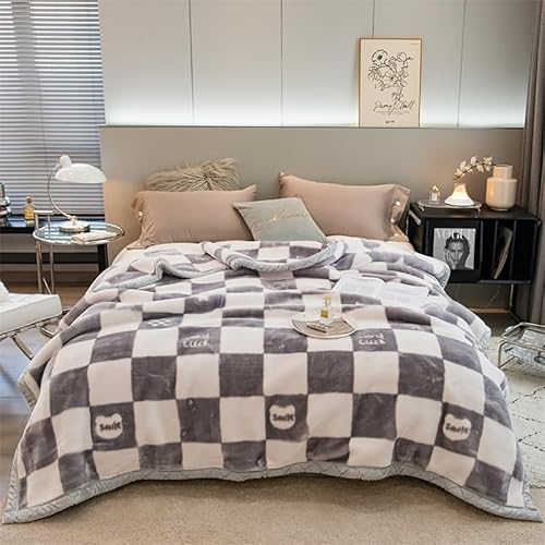 Dazzluxe Fleecedecke Queen Size 180 x 220 cm, Schwere Koreanische Nerz Plüschdecken, 2-Lagige Wendbare Bedruckte Weiche Mikrofaser-Überwurfdecken Für Herbst Und Winter Dazzluxe Fleecedecke Queen Size 180 x 220 cm, Schwere Koreanische Nerz Plüschdecken, 2-Lagige Wendbare Bedruckte Weiche Mikrofaser-Überwurfdecken Für Herbst Und Winter von Dazzluxe