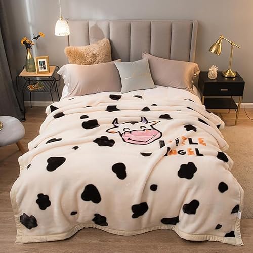 Dazzluxe Fleecedecke Queen Size 200 x 230 cm, Schwere Koreanische Nerz Plüschdecken, 2-Lagige Wendbare Bedruckte Weiche Mikrofaser-Überwurfdecken Für Herbst Und Winter von Dazzluxe