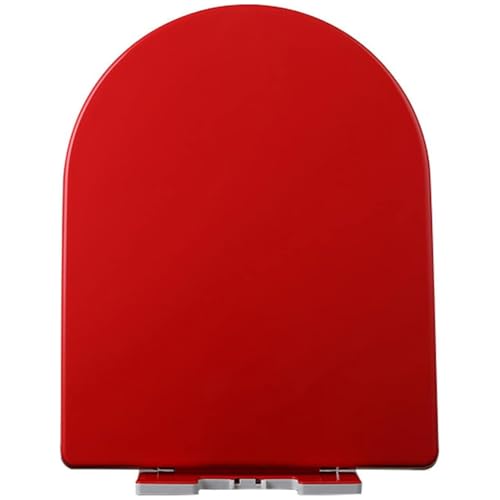 Dazzluxe U-Förmiger Toilettensitz Verlängert, Leiser Toilettensitz Mit Langsam Schließendem Toilettendeckel, Einfach Zu Montieren Und Zu Reinigen, Langlebiges PP Farbenfroher Toilettensitz,Rot von Dazzluxe