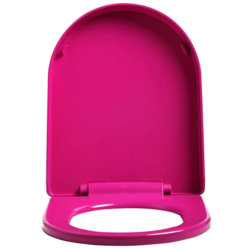 Dazzluxe U-Förmiger WC-Sitz Verlängert, Leiser Toilettensitz Mit Langsam Schließendem Toilettendeckel, Einfach Zu Montieren Und Zu Reinigen, Langlebiges PP Farbenfroher Toilettensitze,Fuchsia von Dazzluxe