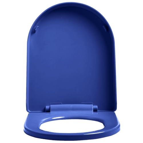 Dazzluxe U-Förmiger WC-Sitz Verlängert, Leiser Toilettensitz Mit Langsam Schließendem Toilettendeckel, Einfach Zu Montieren Und Zu Reinigen, Langlebiges PP Farbenfroher Toilettensitze,Marine von Dazzluxe