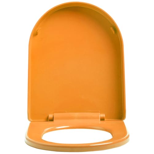 Dazzluxe U-Förmiger WC-Sitz Verlängert, Leiser Toilettensitz Mit Langsam Schließendem Toilettendeckel, Einfach Zu Montieren Und Zu Reinigen, Langlebiges PP Farbenfroher Toilettensitze,Orange von Dazzluxe