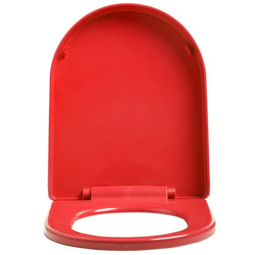 Dazzluxe U-Förmiger WC-Sitz Verlängert, Leiser Toilettensitz Mit Langsam Schließendem Toilettendeckel, Einfach Zu Montieren Und Zu Reinigen, Langlebiges PP Farbenfroher Toilettensitze,Rot von Dazzluxe