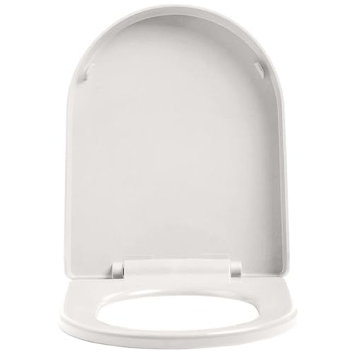 Dazzluxe U-Förmiger WC-Sitz Verlängert, Leiser Toilettensitz Mit Langsam Schließendem Toilettendeckel, Einfach Zu Montieren Und Zu Reinigen, Langlebiges PP Farbenfroher Toilettensitze,Weiß von Dazzluxe