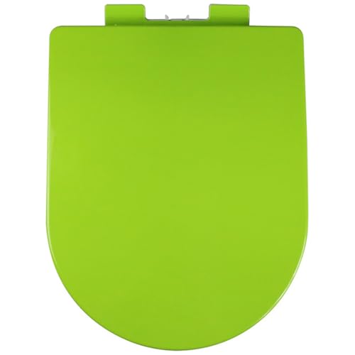 Dazzluxe Universelle WC Sitz in D-Form, Leiser Nicht Zuknallen Der Toilettensitz Mit Langsam Schließendem Toilettendeckel, Einfach Zu Montieren, Farbenfroher Toilettensitz Aus PP,Grün von Dazzluxe