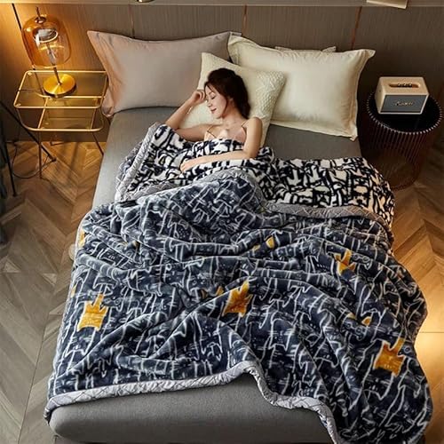 Koreanische Nerzdecken Queen-Size-GrößE, Schwere Weiche Und Warme Fleece-üBerwurfdecke, 2-Lagige Wendbare Bedruckte Raschel-Bettdecke FüR Die Dekoration Im Schlafzimmer, 150 x 200 cm Koreanische Nerzdecken Queen-Size-GrößE, Schwere Weiche Und Warme Fleece-üBerwurfdecke, 2-Lagige Wendbare Bedruckte Raschel-Bettdecke FüR Die Dekoration Im Schlafzimmer, 150 x 200 cm von Dazzluxe
