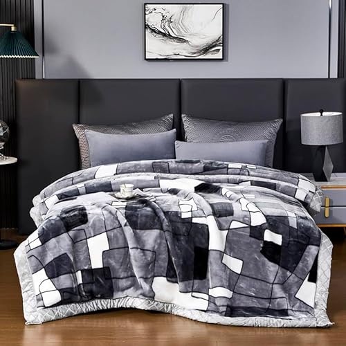 Kuscheldecke Queen Size 200 x 230 cm, Schwere Koreanische Nerzdecken, 2-Lagige Weiche Warme Fleecedecke Mit Raschel-Aufdruck Decke üBerwurf FüR Herbst-Winterbett-Heimgeschenke Kuscheldecke Queen Size 200 x 230 cm, Schwere Koreanische Nerzdecken, 2-Lagige Weiche Warme Fleecedecke Mit Raschel-Aufdruck Decke üBerwurf FüR Herbst-Winterbett-Heimgeschenke von Dazzluxe