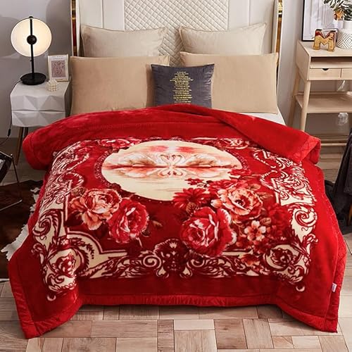 Kuscheldecke Queen Size 200 x 230 cm, Schwere Koreanische Nerzdecken, 2-Lagige Weiche Warme Fleecedecke Mit Raschel-Aufdruck Decke üBerwurf FüR Herbst-Winterbett-Heimgeschenke Kuscheldecke Queen Size 200 x 230 cm, Schwere Koreanische Nerzdecken, 2-Lagige Weiche Warme Fleecedecke Mit Raschel-Aufdruck Decke üBerwurf FüR Herbst-Winterbett-Heimgeschenke von Dazzluxe