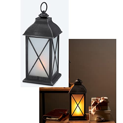 Outdoor Laterne mit LED-Flammen Beleuchtung + 12tlg. Kalff Design-Seifen Set, Timer, 40/50 cm Höhe. Flammeneffekt LED Kerze (35 cm Weiß) von DbKW