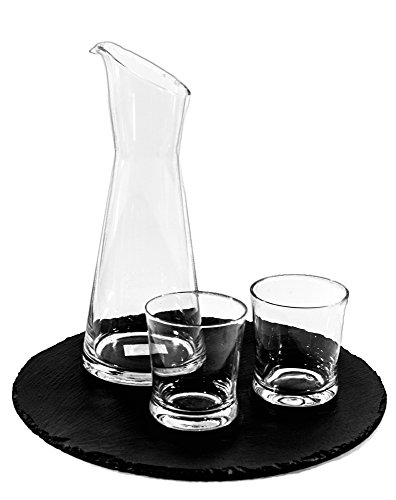 Glaskaraffe mit 2 Gläsern. Hochwertige Glasqualität!! Karaffe, Wasserkaraffe, Weinkaraffe, Wasserglas, Gläserset, Bargläser von DbKW