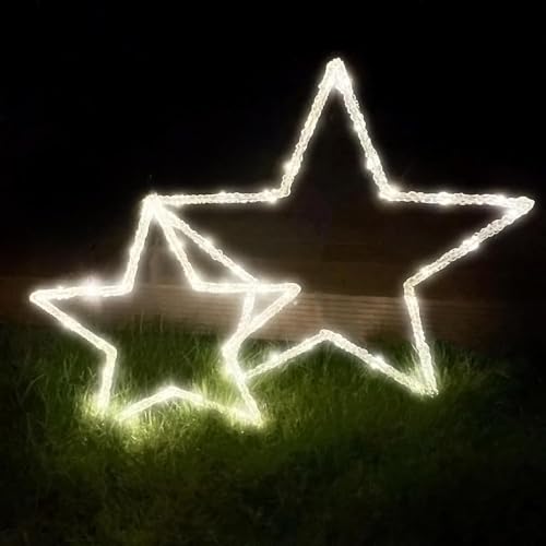LED Acryl Outdoor Sterne, Timer, Batteriebetrieb, stehend im Garten oder hängend an der Tür, Ø 40 und 57 cm Weihnachtsbeleuchtung Gartendekoration 11079… von DbKW