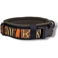 Hundehalsband Gepolstert & Verstellbar, 30mm Breit, Weiches Halsband, Softshell, Schwarz, Grün, Tarnmuster, "Animal Camouflage Ii" von DbyECouture