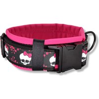 Hundehalsband Gepolstert & Verstellbar, Totenköpfe, Pink, Mit Namen Personalisiert, 50mm Breit, Mitwachsendes Halsband "Pink Bow Skull Ii" von DbyECouture