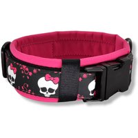 Hundehalsband Gepolstert & Verstellbar, Totenkopf-Motiv, Mit Namen Personalisiert, 30mm Breit, Weiches Halsband "Pink Bow Skull Iii" von DbyECouture