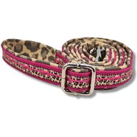 Hundeleine Stufenlos Verstellbar, 20mm Breit, Sehr Leicht, Für Kleine Hunde, Verschiedene Längen, Leopard, Rosa, "Pink Leo Love I" von DbyECouture