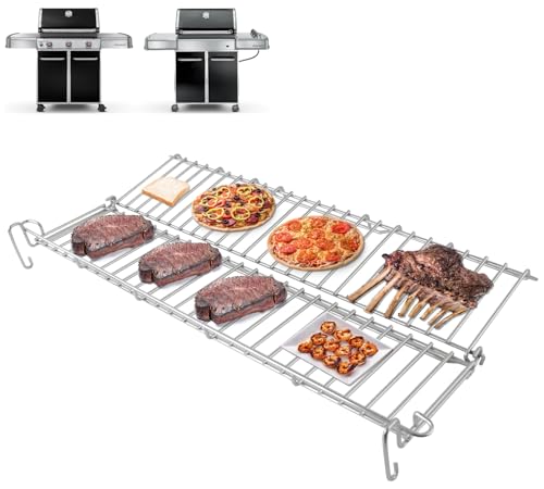 DcYourHome Faltbarer Warmhalterost 66044 für Weber Genesis II GS4 300 Series Genesis 2 E-310 S-310 E-330 E-315 S-315 S-335 Grillteile Edelstahl Upgrade Warmhalterost für Weber Genesis 2 GS4 Roste von DcYourHome