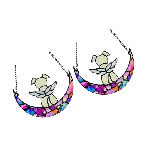 Dcaknri 2pcs Künstlerische Glas Gedächtnisdekorationen Mond Design Thema Haustier Gedächtnis Geschenk Beruhigende Lichtbügel Für Hundeliebhaber Home Sympathy Geschenk Für Trauernde Haustierbesitzer von Dcaknri