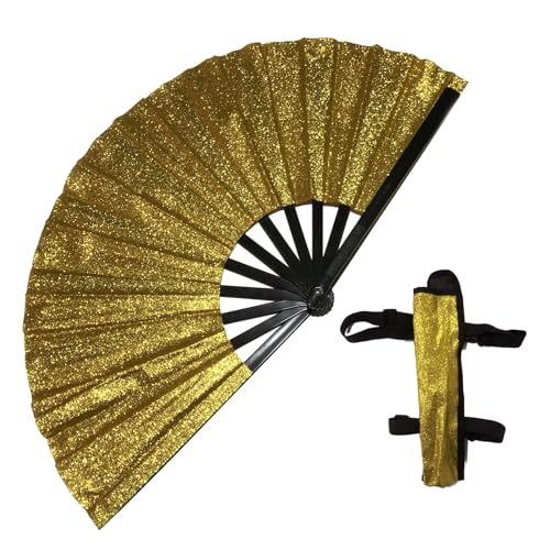 Dcaknri Glitzer Handfächer elegant dekorativ für Männer und Frauen Geschenk inklusive praktischer Tragetasche und Gurt Outdoor Dcaknri Glitzer Handfächer elegant dekorativ für Männer und Frauen Geschenk inklusive praktischer Tragetasche und Gurt Outdoor von Dcaknri