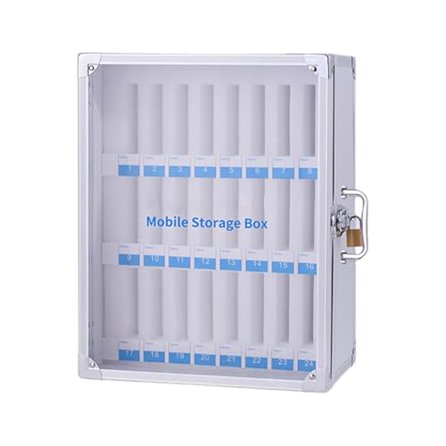 Dcaknri Secure Mobile Device Organizer Anti Crush Phone Locker Smartphone Storage Box For Office School And Home Use Acrylic View Phone Security Container von Dcaknri