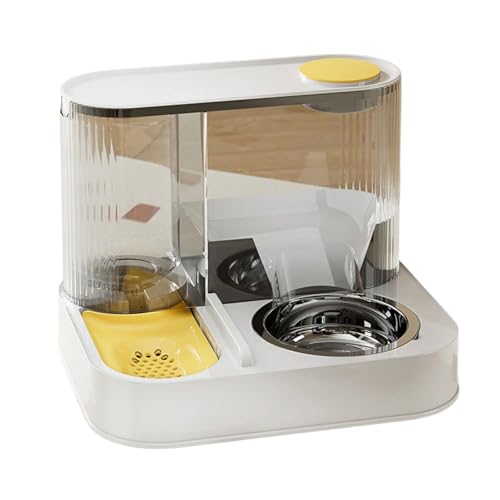 Dcaknri Edelstahl Abnehmbare Haustiernahrung Mit Integrierter Wasserspender Flasche Anti Schlupf Füße Anti Spill Hunde Katzen Schalen Futtergrad Edelstahl Katzen Schüssel Schüssel von Dcaknri