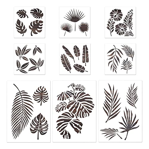 Flexible Blumenblätter-Schablonen, Pflanzenmalvorlage für Holz, Geschenkkarte, Tür, Fliesen, Kunstprojekte, 9 Stück, Blumenblätter, Schablonen, Malerei, wiederverwendbare Vorlage für Tür, Wand Flexible Blumenblätter-Schablonen, Pflanzenmalvorlage für Holz, Geschenkkarte, Tür, Fliesen, Kunstprojekte, 9 Stück, Blumenblätter, Schablonen, Malerei, wiederverwendbare Vorlage für Tür, Wand von Dcaknri