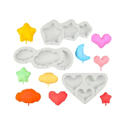 Fondant Schokoladenform Herzstern Wolken Silikonformen Mousses Kuchen Dekoration Werkzeug Kerzenseife Leicht Zu Reinigen Fondant Schokoladenform Herzstern Wolken Silikonformen Mousses Kuchen Dekoration Werkzeug Kerzenseife Leicht Zu Reinigen von Dcaknri