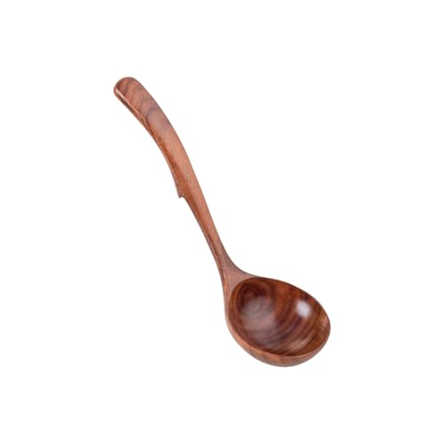 Hitzebeständiger Rührlöffel aus Holz mit einzigartigen Körnern zum Aufhängen, rutschfeste Schöpfkelle zum Kochen, Servieren, hochtemperaturbeständiges Küchenzubehör von Dcaknri
