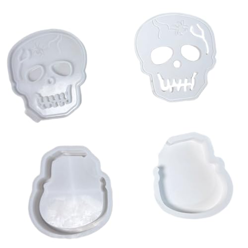 Silikonformen in Form eines geisterhaften Totenkopfs für die Herstellung von Seife, einfaches Entformen, Halloween-Silikonform von Dcaknri