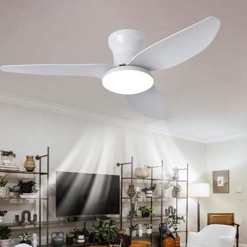 Dceinz Groß Deckenlampe mit Ventilator Wohnzimmer Dimmbar Fernbedienung LED-deckenleuchte mit Ventilator Reversibel Leise DC Lampe Mit Deckenventilator Smart Modern für Schlafzimmer, Salon-Schwarz von Dceinz