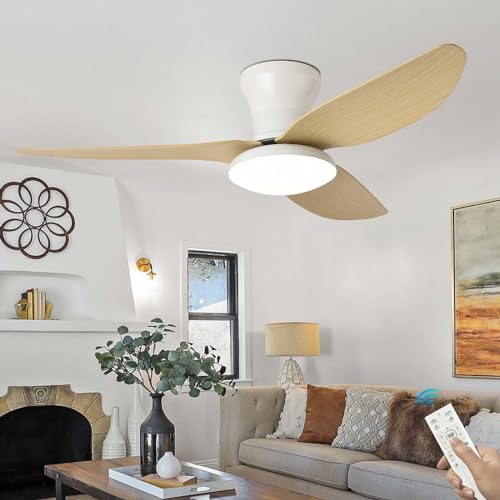 Dceinz Groß Deckenlampe mit Ventilator Wohnzimmer Dimmbar Fernbedienung LED Deckenleuchte mit Ventilator Reversibel Leise DC Lampe Mit Deckenventilator Smart Modern für Schlafzimmer, Salon-Black von Dceinz