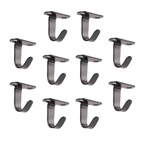 Dcfbkl 10 x schwarze Edelstahl-Deckenhaken, Wandmontage, Kleiderbügel, Metall-Kleiderbügel, stilvolle, einfache Haken von Dcfbkl