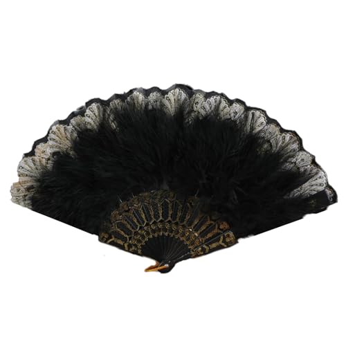 Dcfbkl 1920er Jahre Vintage Stil Flapper Gefiederter Fächer für Frauen Faltbare Handspitze für Hochzeitsfeiern und Cosplay Kostüm Mottoparty Dcfbkl 1920er Jahre Vintage Stil Flapper Gefiederter Fächer für Frauen Faltbare Handspitze für Hochzeitsfeiern und Cosplay Kostüm Mottoparty von Dcfbkl