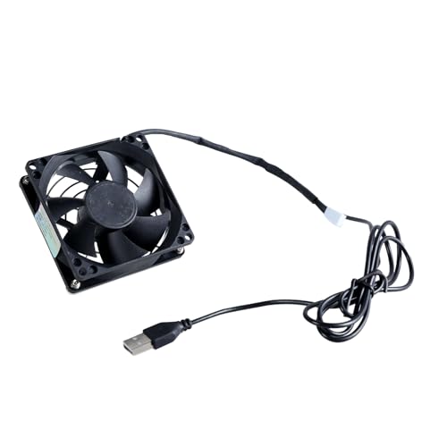 Dcfbkl USB-betriebenes Kühlventilatorsystem mit verstellbarem Thermostat für Schränke und Heimkino, 80 mm verstellbarer Thermostat-Lüfter von Dcfbkl