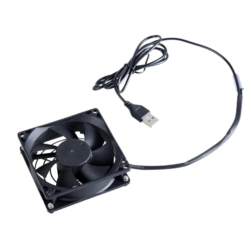 Dcfbkl USB-betriebenes Kühlventilatorsystem mit verstellbarem Thermostat für Schränke und Heimkino, 80 mm verstellbarer Thermostat-Lüfter von Dcfbkl