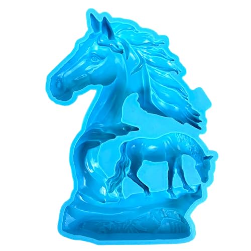 Silikonform mit hohlen Pferdeskulpturen, leicht zu entformen, Pferdestatuen, Ornamentherstellung für Enthusiasten, Büro, Schreibtisch, Ornament-Form von Dcfbkl
