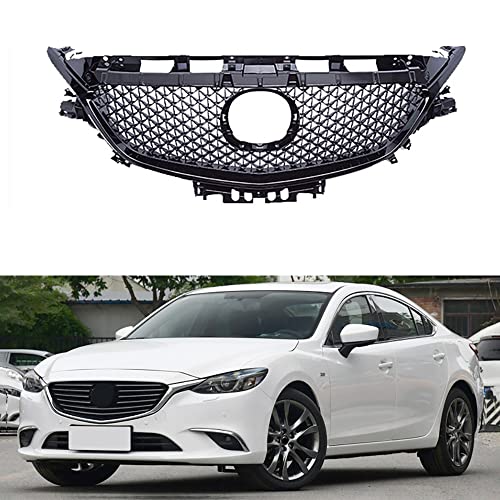 Dciustfhe Auto Front Kühlergrill Grill Stoßstangen, für Mazda 6 Atenza 2017 2018 ABS Gitter Doppelsteg Mesh Hood Luftansauggitter Sport Car Zubehör Styling von Dciustfhe