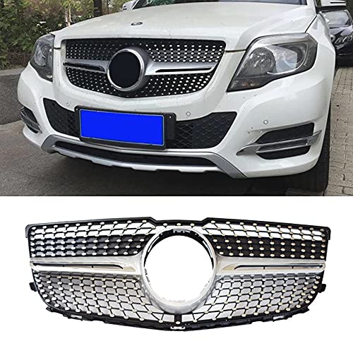 Dciustfhe Auto Front Nieren Kühlergrill Grill Stoßstangen, für Mercedes Benz GLK X204 Class GLK200 GLK220 GLK250 GLK350 GLK300 2012-2015 ABS Gitter Doppelsteg Mesh Hood,Silver Style von Dciustfhe