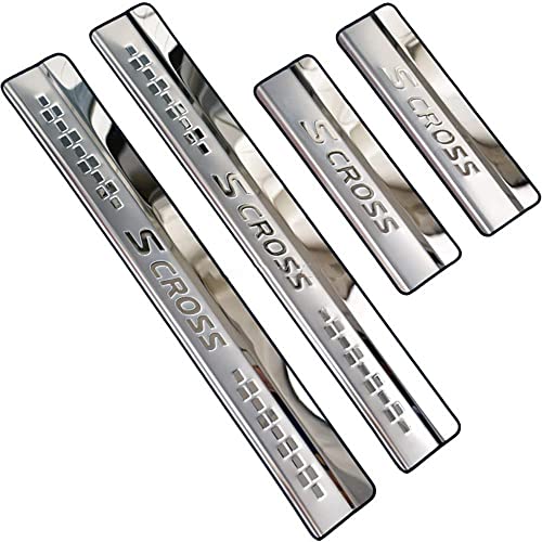 Dciustfhe Rostfreier Stahl Einstiegsleisten Türschweller Aufkleber, für Suzuki SX4 S-Cross SCross 2014-2019 2020 2021 2022 Auto Trittplatten Schutzfolie Car Styling Zubehör, 4 Stück Dciustfhe Rostfreier Stahl Einstiegsleisten Türschweller Aufkleber, für Suzuki SX4 S-Cross SCross 2014-2019 2020 2021 2022 Auto Trittplatten Schutzfolie Car Styling Zubehör, 4 Stück von Dciustfhe