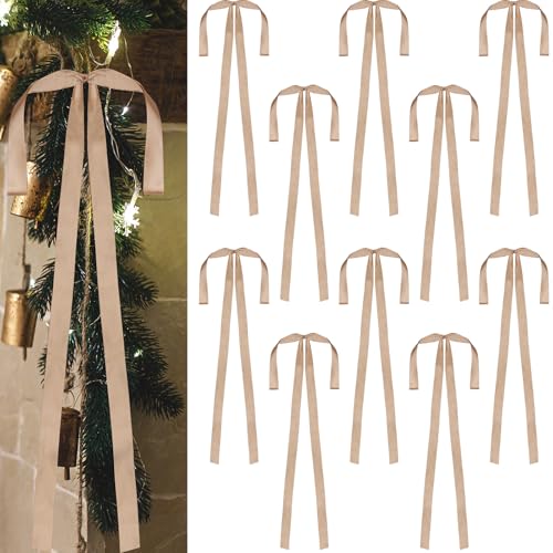 Weihnachtsschleifen aus Satin, 61 x 30,5 cm, große Dekoschleifen, Weihnachtsbaum-Schleifen, Kranz, Schleifen für Weihnachten, Zuhause, Hochzeitsdekorationen, Innen- und Außenbereich, Champagnerfarben Weihnachtsschleifen aus Satin, 61 x 30,5 cm, große Dekoschleifen, Weihnachtsbaum-Schleifen, Kranz, Schleifen für Weihnachten, Zuhause, Hochzeitsdekorationen, Innen- und Außenbereich, Champagnerfarben von Dcocdeely