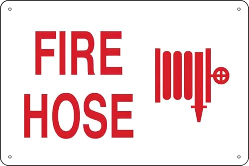 Schild mit Feuerwehrschlauch, 30,5 x 20,3 cm, Metall-Blechschild für den Außenbereich von Dcveuiratim