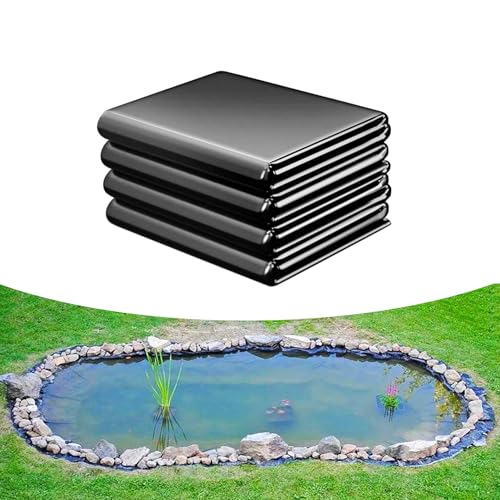 Ddasam 11x11mHDPE Teichfolie Stärke Fisch und Pflanzenfreundlich, Wasserdicht Schwarze Folie Garten, Kann Wiederverwendet Werden Teichfolie für Häuser Teiche Blumen Gärten von Ddasam